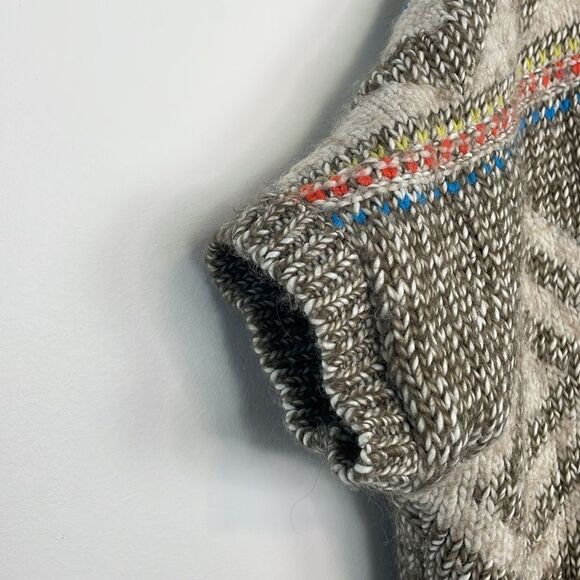 American Eagle Aztec Print Wool/Alpaca Blend Short Sleeve Cardigan. Size Medium. - Picture 5 of 14